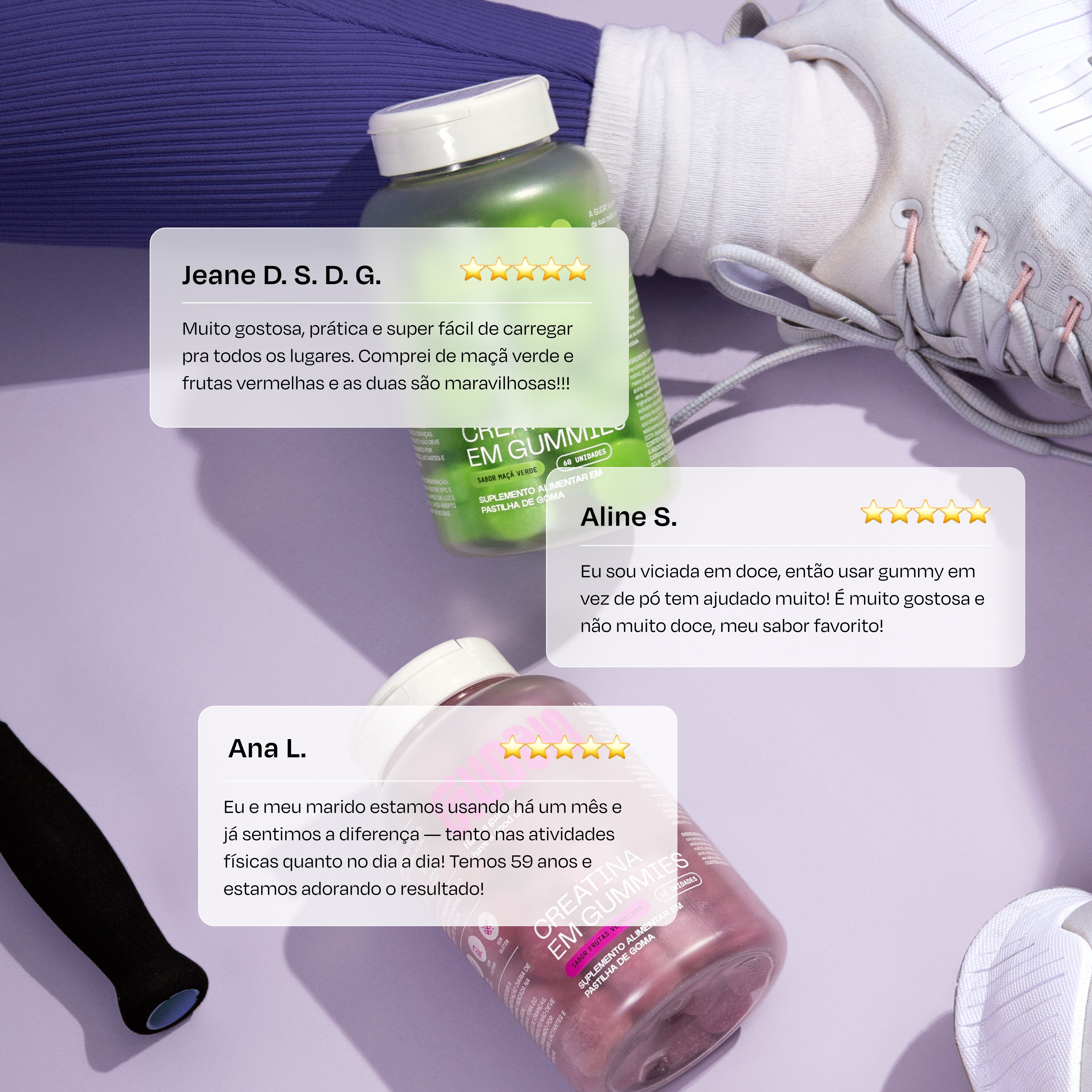 Creatina Maçã Verde + Creatina Frutas Vermelhas