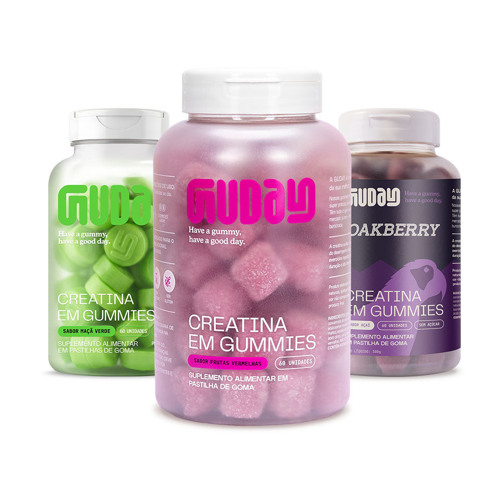 Creatinas Maçã Verde + Frutas Vermelhas + Oakberry