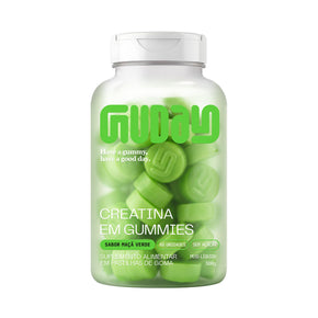Creatina Gummy sabor Maçã Verde Nova Fórmula Guday - pote frente