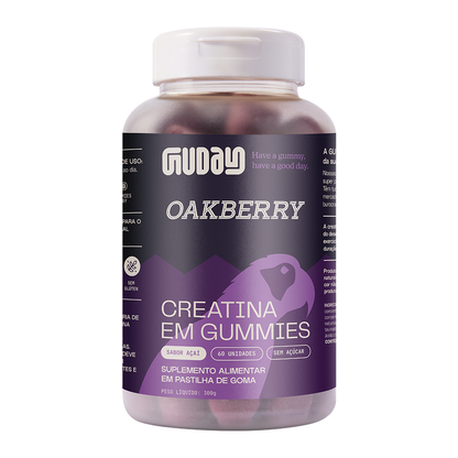 Creatina Gummy Oakberry Açaí Guday - pote frente