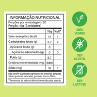 Creatina Limão Guday - tabela nutricional
