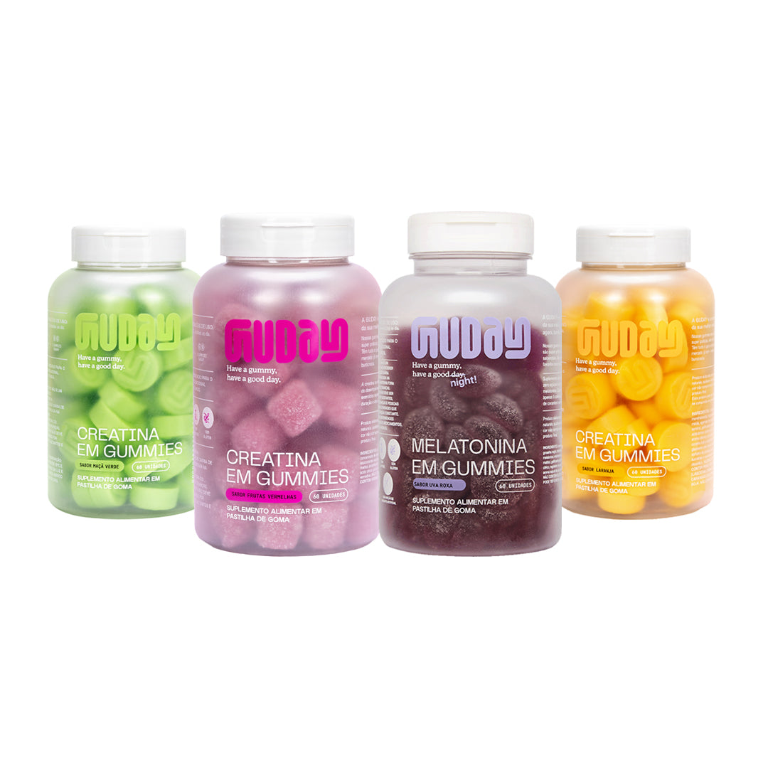 Combo Creatina de Maçã Verde + Frutas Vermelhas + Laranja + Melatonina