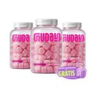 3 potes de Creatina Guday em gummies sabor Frutas Vermelhas com o selo Brinde Misterioso Grátis