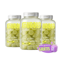 3 potes de Creatina Guday em gummies sabor Limão com o selo Brinde Misterioso Grátis