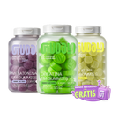 Potes de Creatina Guday sabores Maçã Verde e Limão e pote de Melatonina Guday com o selo Brinde Misterioso Grátis