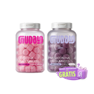 Pote de Creatina Guday sabor Frutas Vermelhas e pote de Melatonina Guday com o selo Brinde Misterioso Grátis